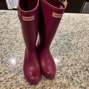 Purple hunter boots